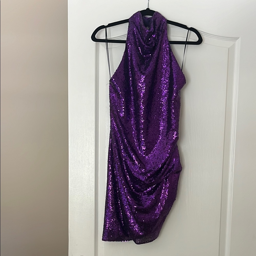 Amanda Uprichard Purple Halter Dress
